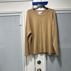 Tan Scoop Neck Women's Sweater